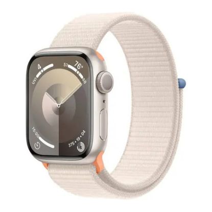 Imagem de Apple Watch Series 9 GPS Alumínio Luz das Estrelas | Bracelete Sport Loop Luz das Estrelas (45mm)