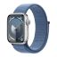 Imagem de Apple Watch Series 9 GPS Alumínio Prateado | Bracelete Sport Loop Azul Inverno (45mm)