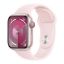 Imagem de Apple Watch Series 9 GPS + Cellular Alumínio Rosa | Bracelete Sport Rosa Claro - S/M (41mm)