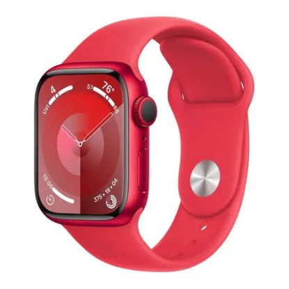 Imagem de Apple Watch Series 9 GPS Alumínio (PRODUCT) Red | Bracelete Sport (PRODUCT) Red - M/L (45mm)