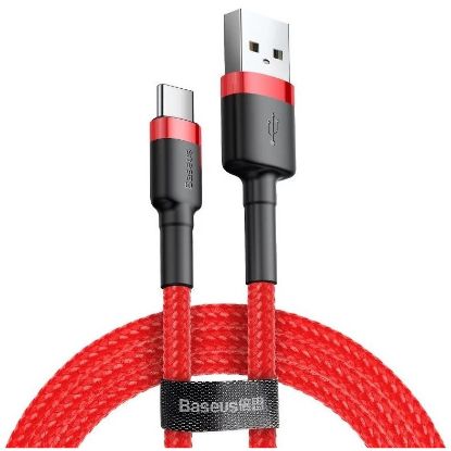 Imagem de Cabo USB2.0 p/ Type-C Baseus Cafule Vermelho - 0.5Mtr