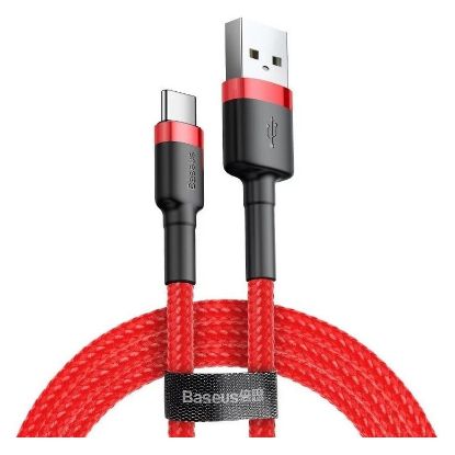 Imagem de Cabo USB2.0 p/ Type-C Baseus Cafule Vermelho - 3Mtr
