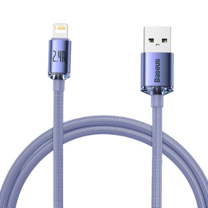 Imagem de Cabo USB2.0 p/ Lightning Baseus Crystal Shine Lilás - 1.2Mtr