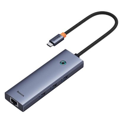 Imagem de Hub Type-C 3 Portas USB3.0 + Type-C + HDMI + RJ45 Baseus Flite Cinza