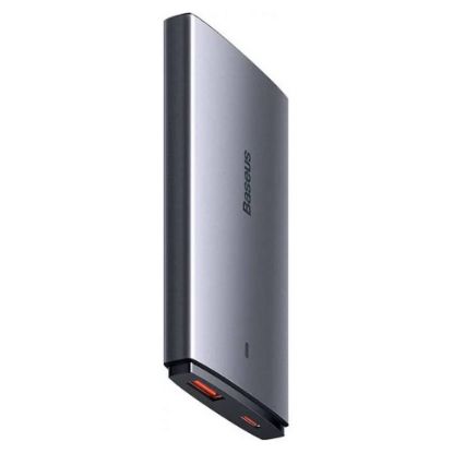 Imagem de Carregador de Tomada Baseus 2 Portas USB + Type-C GaN5 Pro Fast Charger 65W Cinza