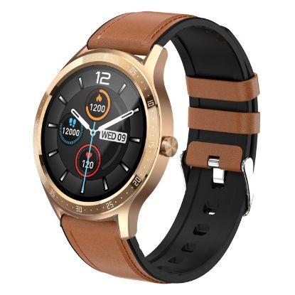 Imagem de SmartWatch Maxcom FW43 Cobalt 2 Couro + Aço Dourado