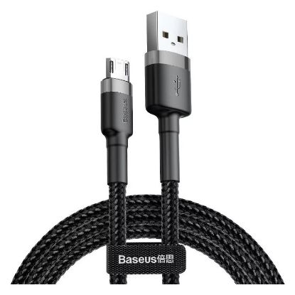 Imagem de Cabo USB2.0 p/ MicroUSB Baseus Cafule Preto - 0.5Mtr