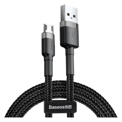 Imagem de Cabo USB2.0 p/ MicroUSB Baseus Cafule Preto - 3Mtr