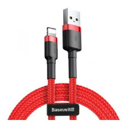 Imagem de Cabo USB2.0 p/ Lightning Baseus Cafule Vermelho - 3Mtr