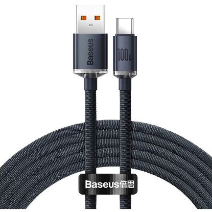 Imagem de Cabo USB2.0 p/ Type-C Baseus Crystal Shine Preto - 2Mtr
