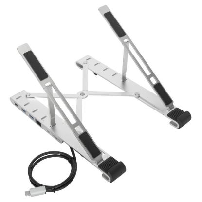 Imagem de Base p/ Portátil Targus 15.6" Ajustável + 1x USB Type-C + 2x USB + RJ45 Cinza