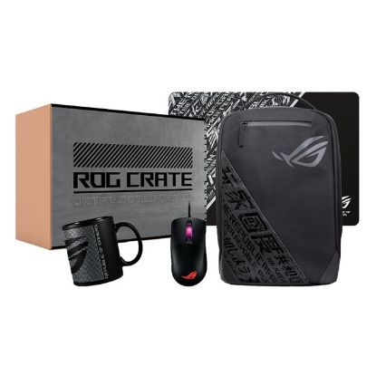 Imagem de Kit Asus ROG Crate Mochila 17.3" Ranger + Rato STRIX Keris + Tapete + Caneca + Stickers