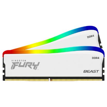 Imagem de Dimm DDR4 Pack 2x 16GB (32GB) Kingston CL18 3600Mhz 1Rx8 Fury Beast RGB Special Edition Branca