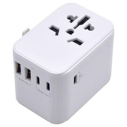 Imagem de Adaptador de Corrente Universal UE/EUA/UK/AU + USB + Type-C Ewent Branco
