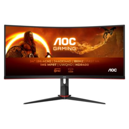 Imagem de Monitor AOC Gaming 34" CU34G2XP VA WQHD 21:9 Curvo 180Hz FreeSync (1ms)