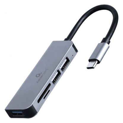 Imagem de Hub Type-C 1 Porta USB3.1 + 3 Portas USB2.0 + Leitor Cartões Gembird