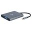 Imagem de Hub Type-C 1 Porta USB3.1 + Type-C + HDMI + VGA + Leitor Cartões + Audio Gembird Cinza