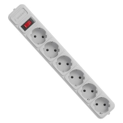 Imagem de Bloco de 6 tomadas Gembird SPG6-B-10C Branco - 3Mtr