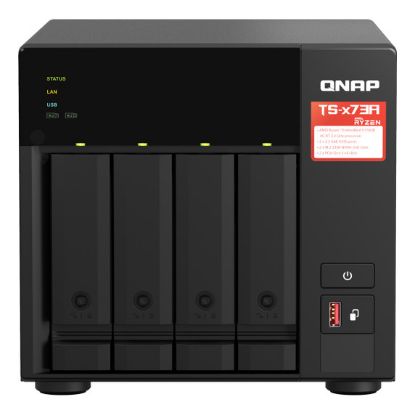 Imagem de NAS QNAP TS-473A-8G 4-Bay + Switch de Rede QSW-1105-5T 5 Portas 2.5GbE