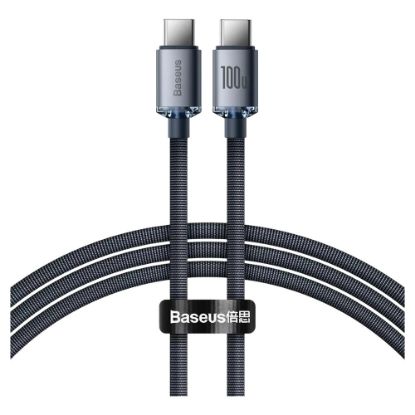 Imagem de Cabo USB3.1 Type-C 100W Baseus Crystal Shine Preto - 1.2Mtr