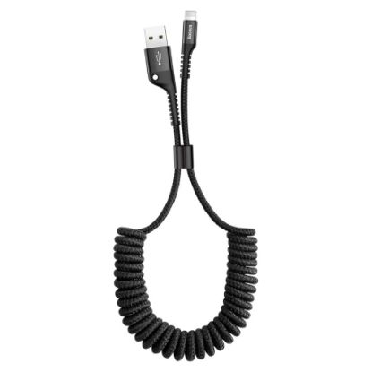 Imagem de Cabo USB2.0 p/ Lightning Baseus Fish Eye Spring Preto - 1Mtr