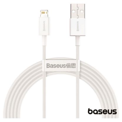 Imagem de Cabo USB2.0 p/ Lightning Baseus Superior Series Branco - 1.5Mtr (Pack2)