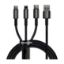Imagem de Cabo USB2.0 p/ Lightning/Type-C/MicroUSB Baseus Tungsten Gold Preto - 1.5Mtr