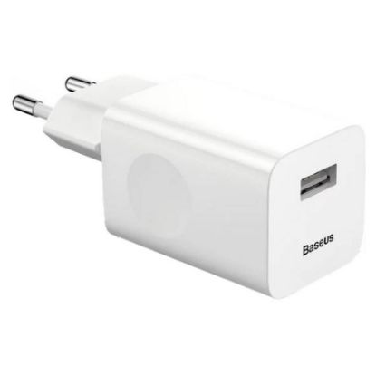 Imagem de Carregador de Tomada Baseus USB Fast Charge 24W Branco