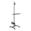 Imagem de Suporte Chão Móvel p/ Ecrã 17"/32" Equip Inclinável/Giratório c/ Prateleira Preto