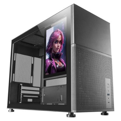 Imagem de Caixa Mars Gaming MC-LCD Premium Preta (Micro-ATX) (Vidro Temperado)