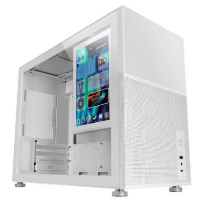 Imagem de Caixa Mars Gaming MC-LCD Premium Branca (Micro-ATX) (Vidro Temperado)