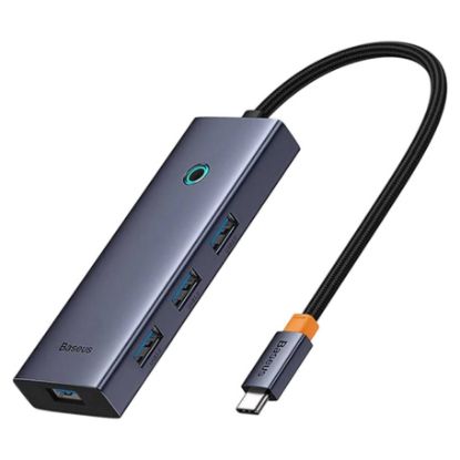 Imagem de Hub Type-C 4 Portas USB3.0 + HDMI Baseus Flite Cinza