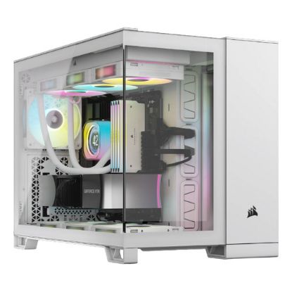 Imagem de Caixa Corsair 2500X Dual Chamber Branca (Micro-ATX) (Vidro Temperado)