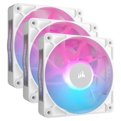Imagem de Ventoinha 120mm Corsair iCUE Link RX120 RGB PWM Branca (Pack3)