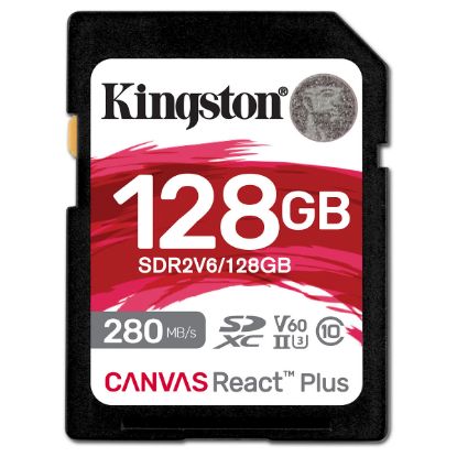 Imagem de Secure Digital Kingston 128Gb Class10 (U3) 4K 280/100MB/s Canvas React Plus