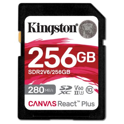 Imagem de Secure Digital Kingston 256Gb Class10 (U3) 4K 280/150MB/s Canvas React Plus