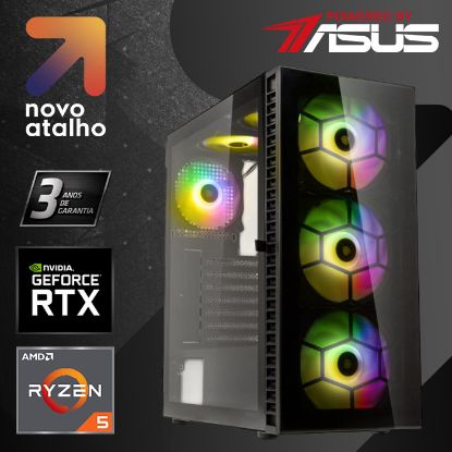 Imagem de Computador Powered by ASUS PulseStation R5 16GB SSD 500GB RTX 3050 Preto