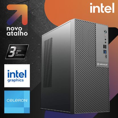 Imagem de Computador Novo Atalho Office Basic Celeron G6900 8GB SSD 256GB UHD Graphics 710 Preto