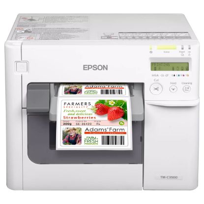 Imagem de Impressora Etiquetas e Talões Cores Epson TM-C3500 (USB/RJ45) Branca