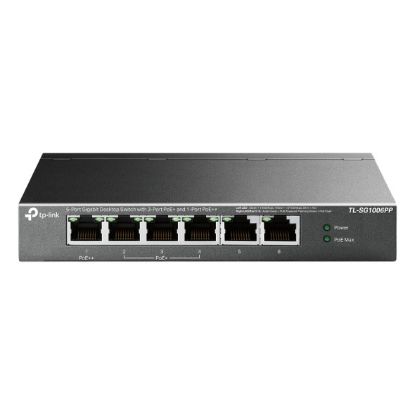 Imagem de Switch de Rede TP-Link 6 Portas Gigabit 3x PoE+ /1x PoE++ - TL-SG1006PP