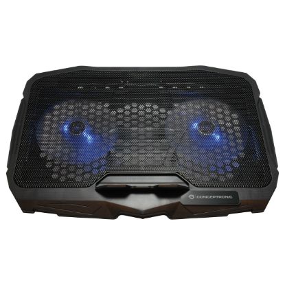 Imagem de Base p/ Portátil Conceptronic Thana 2-Fan 17" Ajustável Preto