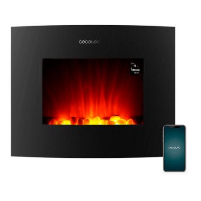 Imagem de Lareira Elétrica Cecotec Ready Warm 2650 Curved Flames Connected 2000W Preta