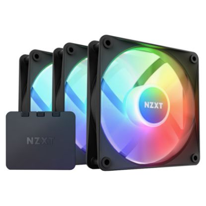 Imagem de Ventoinha 120mm NZXT F120 RGB Core PWM Preta (Pack3) + Controlador