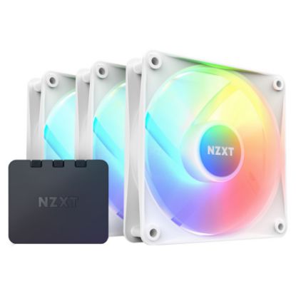 Imagem de Ventoinha 120mm NZXT F120 RGB Core PWM Branca (Pack3) + Controlador