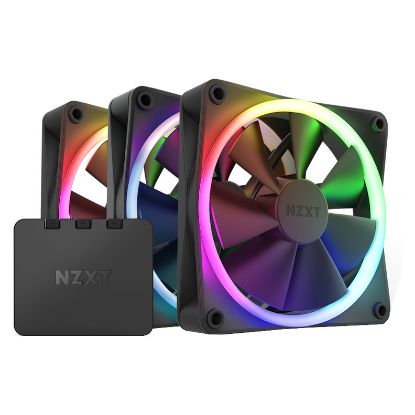 Imagem de Ventoinha 120mm NZXT F120 RGB Preta (Pack3) + Controlador