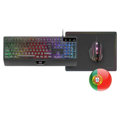 Imagem de Teclado e Rato + Tapete Mars Gaming Combo MCP124 RGB Preto (PT)