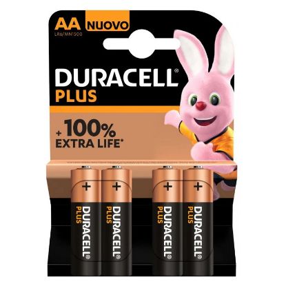 Imagem de Pack4 Pilhas Duracell Plus Alkaline LR6 1.5V AA