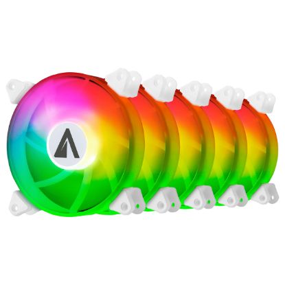 Imagem de Ventoinha 120mm Abysm Arclight ARGB PWM Branca (Pack5) + Controlador