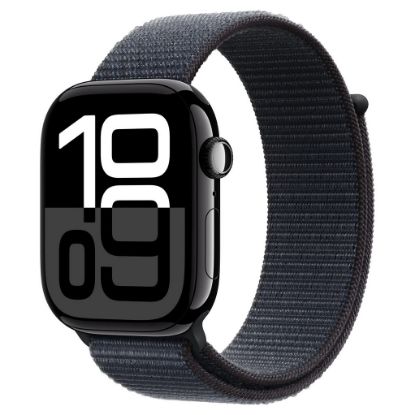 Imagem de Apple Watch Series 10 GPS Alumínio Preto | Bracelete Loop Desportiva Tinto (46mm)