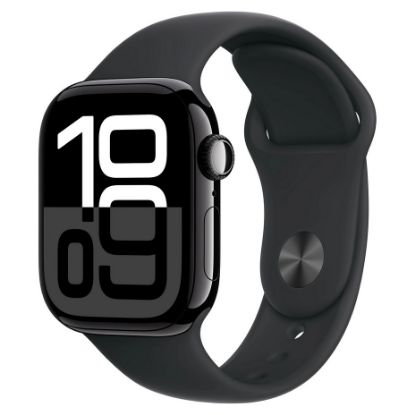 Imagem de Apple Watch Series 10 GPS + Cellular Alumínio Preto | Bracelete Desportiva Preta - M/L (42mm)